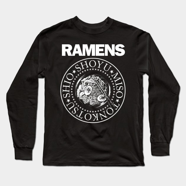 Ramens Funny Retro Pop Punk Rock Ramen Food Vintage Long Sleeve T-Shirt by vonHeilige